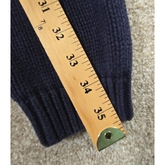 Covington Sweater Fair Isle Quarter Zip Cotton Snowflake Ski Winter Blue Men XL - Picture 7 of 10